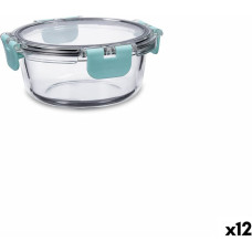 Hermetic Lunch Box Quid Purity Circular 390 ml Transparent Glass (12 Units)