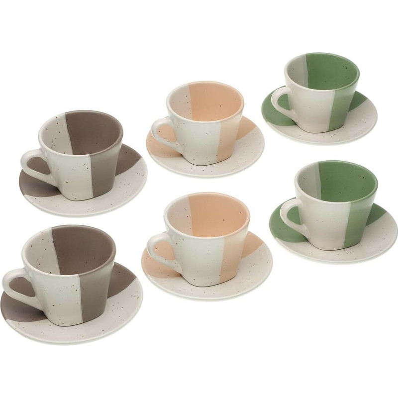 Set of Mugs with Saucers Versa Clara Ceramic 9 x 6,5 x 9 cm