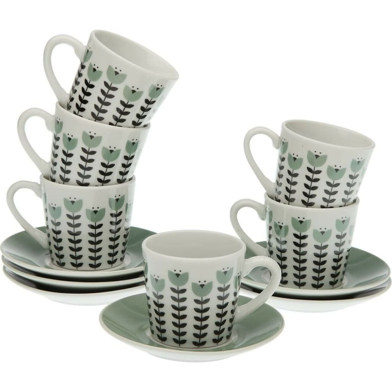 Set of 6 Cups with Plate Versa Erna Porcelain