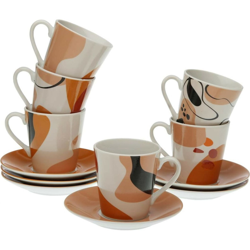 Set of 6 Cups with Plate Versa Katrien Porcelain