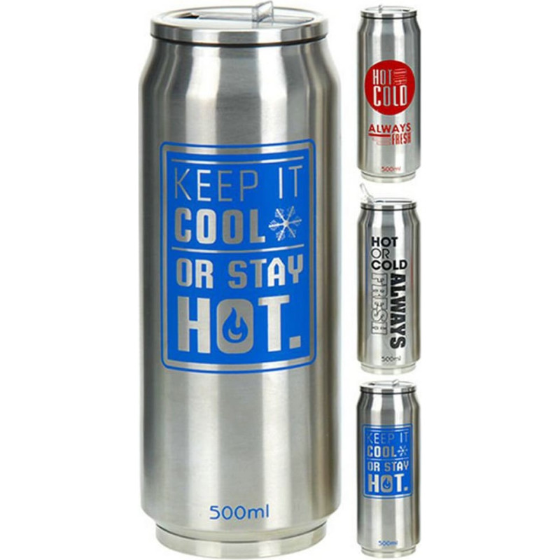 Travel thermos flask Metaltex Nozzle Stainless steel Can Multicolour 500 ml