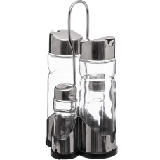 Salt Shaker with Lid Secret de Gourmet Multicolour Transparent Glass Stainless steel