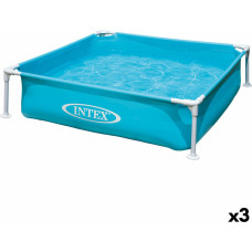 Children's pool Intex Mini Frame Blue Squared 342 L 122 x 30 x 122 cm (3 Units)