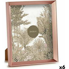 Photo frame Pink Copper Plastic Glass (22,3 x 3,5 x 27,3 cm) (6 Units)