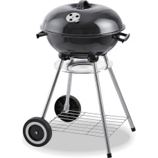 Coal Barbecue with Cover and Wheels EDM 73834 Black Iron Ø 44 x 70 cm