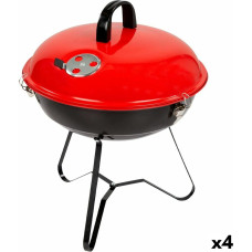 Barbecue Portable Aktive Enamelled Metal Ø 36 cm 36 x 44 x 36 cm (4 Units) Red