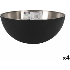 Salad Bowl Quttin   Black Silver 29 x 12 cm Steel (4 Units)