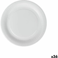 Plate set Algon Disposable White Cardboard 18 cm (36 Units)