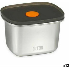 Hermetic Lunch Box Quttin Stainless steel Rectangular 450 ml 11,6 x 9,4 x 7 cm (12 Units)