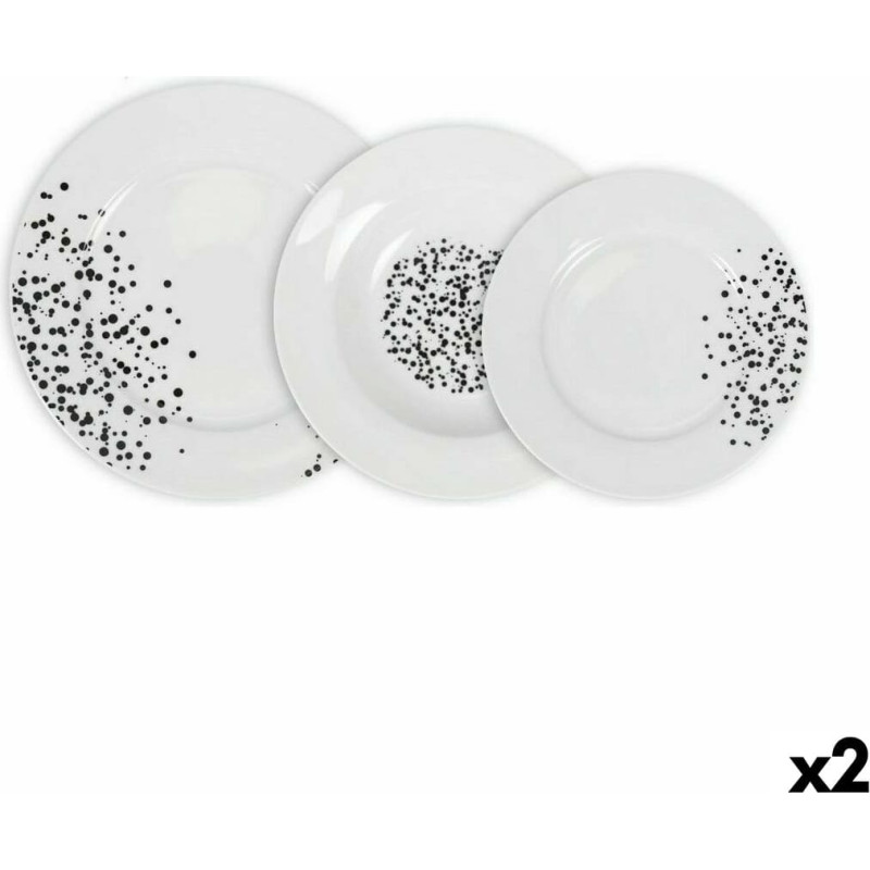 Dinnerware Set La Mediterránea Motes Circular 18 Pieces (2 Units)