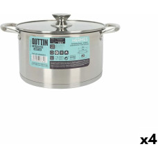 Katliņš ar stikla vāciņu Quttin Hermes Tērauds 5,5 L (4 gb.)