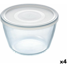 Round Lunch Box with Lid Pyrex Cook & Freeze 1,6 L 17 x 17 x 12 cm Transparent Silicone Glass (4 Units)