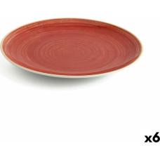 Flat plate Ariane Terra Ceramic Red (24 cm) (6 Units)