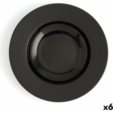 Deep Plate Ariane Antracita Black Ceramic Ø 26 cm (6 Units)