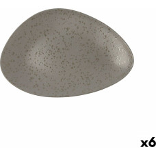 Flat plate Ariane Oxide Triangular Ceramic Grey (Ø 29 cm) (6 Units)