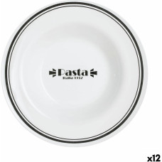 Pasta Dish Luminarc Friends Time Bistro White/Black Glass 28,5 cm (12 Units)