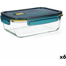 Hermetic Lunch Box Quid Astral Blue Glass 1,52 L 23 x 17,5 x 8,4 cm (6 Units)