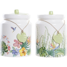 Tin DKD Home Decor Garden Multicolour Tropical 1 L 12 x 12 x 16 cm (2 Units)