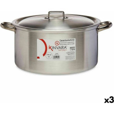 Casserole with lid Silver Aluminium 15 L (3 Units)