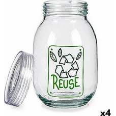 Tin Reuse Glass Transparent 1,8 L 13 x 20,8 x 13 cm (4 Units)