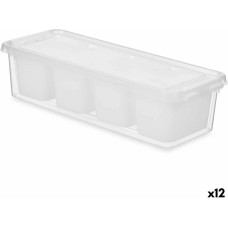 Ledusskapja organizators Balts Caurspīdīgs Plastmasa 37,5 x 9 x 14,3 cm (12 gb.)