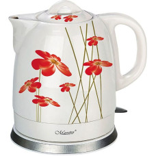 Water Kettle and Electric Teakettle Feel Maestro MR-066 Red Flowers White Red Ceramic 1200 W 1,5 L