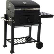 Coal Barbecue with Cover and Wheels DKD Home Decor Black Metal Steel 140 x 60 x 108 cm (140 x 60 x 108 cm)