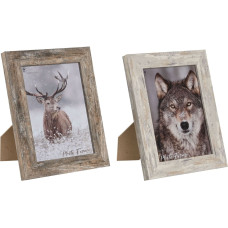 Photo frame Home ESPRIT White Natural Aluminium Crystal polystyrene Scandi 16 x 2 x 22 cm (2 Units)