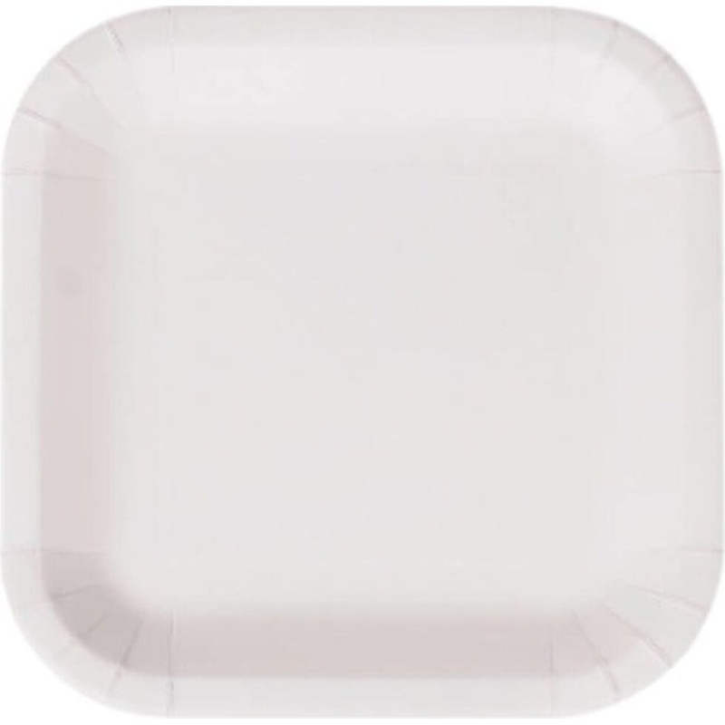 Plate set Algon White Cardboard Disposable Squared 26 cm 25 Units