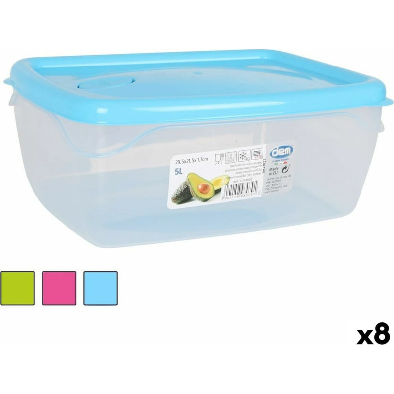 Rectangular Lunchbox with Lid Dem 5 L Rectangular 29,5 x 21,5 x 11,7 cm (8 Units)