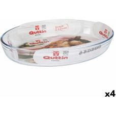 Oven Dish Quttin   Transparent Glass Oval 4,5 L 39,6 x 27,35 x 6,6 (4 Units)