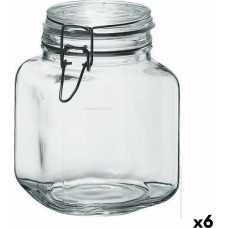 Glass Jar Borgonovo 33211 Hermetic Transparent 1,7 L 12 x 12 x 17 cm (6 Units)