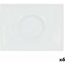 Flat Plate Inde Gourmet Porcelain White 29,5 x 22 x 3 cm (6 Units)