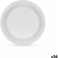 Plate set Algon Cardboard Disposable White (36 Units)