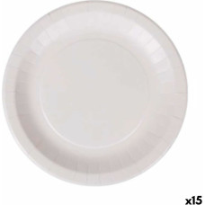 Plate set Algon Disposable White Cardboard 28 cm (15 Units)