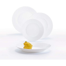 Dinnerware Set Luminarc Harena White Glass 18 Pieces