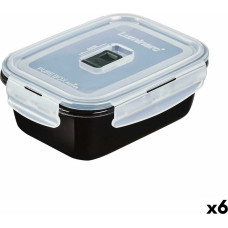 Hermetic Lunch Box Luminarc Pure Box Black 820 ml Glass (6 Units)