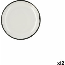 Flat Plate Ariane Vital Filo White Ceramic Ø 21 cm (12 Units)