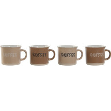 Piece Coffee Cup Set Home ESPRIT Brown Stoneware 180 ml 4 Pieces