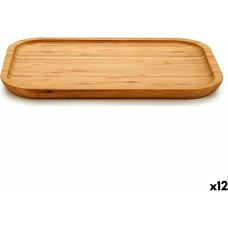 Snack tray Brown Bamboo 18 x 1,5 x 25 cm (12 Units)