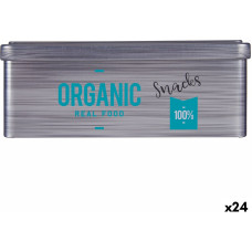 Tin Organic Snacks Grey Tin (11 x 7,1 x 18 cm) (24 Units)