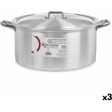 Casserole with lid Silver Aluminium 18 L (3 Units)