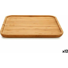 Snack tray Squared Brown Bamboo 30 x 1,5 x 30 cm (12 Units)