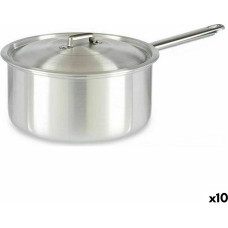 Saucepan with Lid Silver Aluminium 4 L 24,5 x 12 x 41 cm (10 Units)