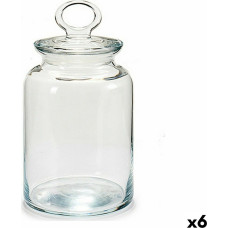 Jar Kitchen 12 x 21,5 x 12 cm Transparent Silicone Glass 1,5 L (6 Units)