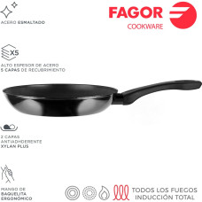 Pan FAGOR Indutherm Black Enamelled Steel (Ø 26 cm)