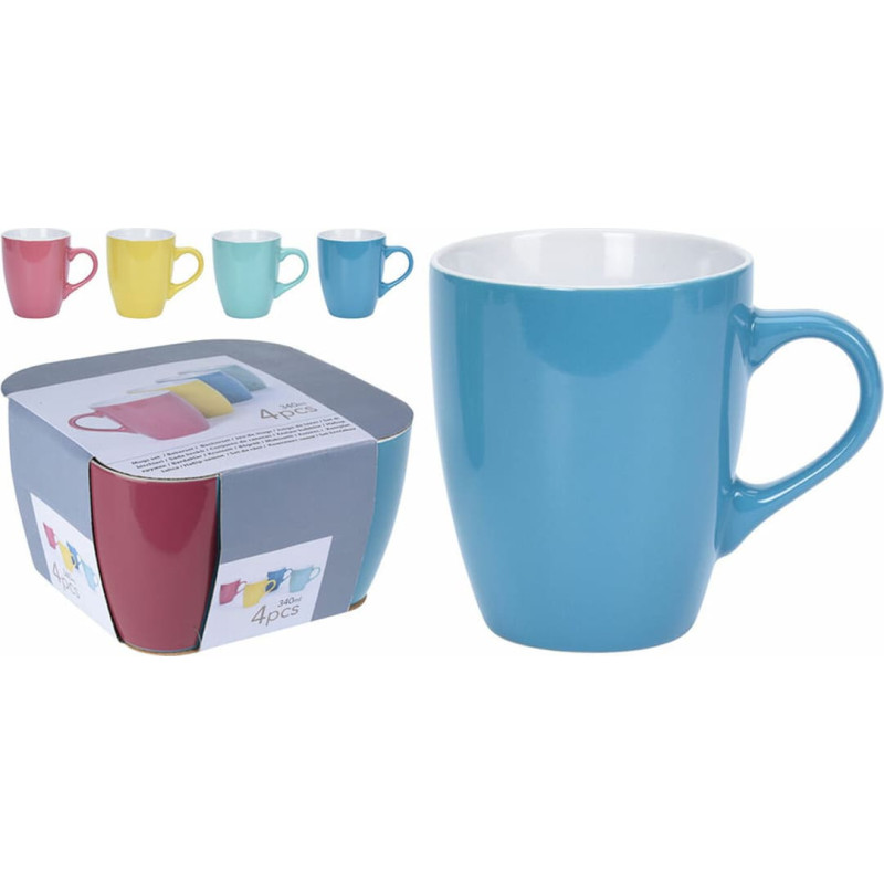 4 Piece Mug Set Lifetime Ceramic 340 ml