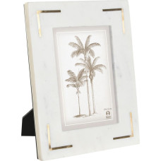 Photo frame Home ESPRIT White Golden Brass Marble Natural Shabby Chic 20 x 2 x 25 cm