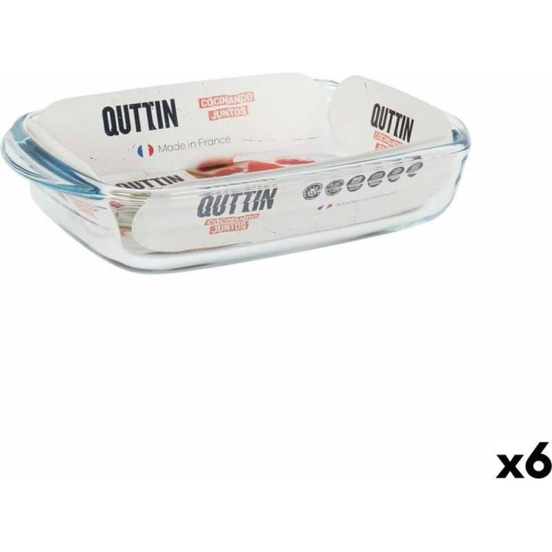 Oven Dish Quttin   Glass Rectangular 950 ml 22,8 x 14,9 x 4,5 cm (6 Units)