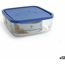 Lunch box Borgonovo Squared Blue 1,8 L 18,5 x 18,5 x 7,4 cm (12 Units)